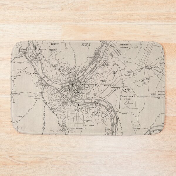 Item preview, Vintage Map of Pittsburgh PA (1924) designed and sold by BravuraMedia.
