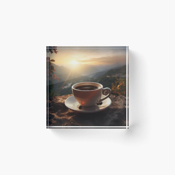 Item preview, Coffee shot morning bliss delights with a hill sunrise View designed and sold by PawinaK.