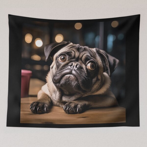 Item preview, Pug waiting for something to eat designed and sold by Cocco Banana.