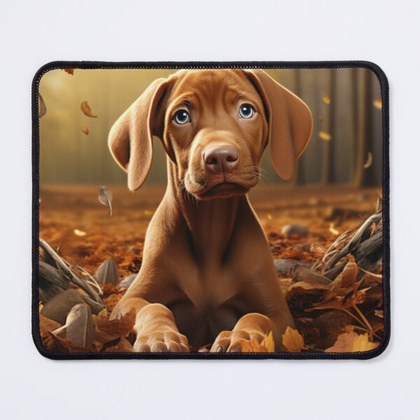 Item preview, Vizsla Puppy In Autumn designed and sold by ZenEverAI.
