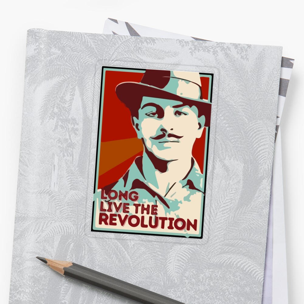 Shaheed Bhagat Singh Revolution Sticker By Inkstyl Redbubble