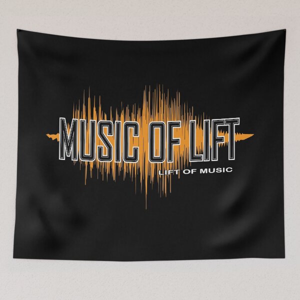 Artikelvorschau, Musik des Aufzugs mit Equalizer-Welle. Typografie-Slogan-Design. entworfen und verkauft von MusixT-Shirt.