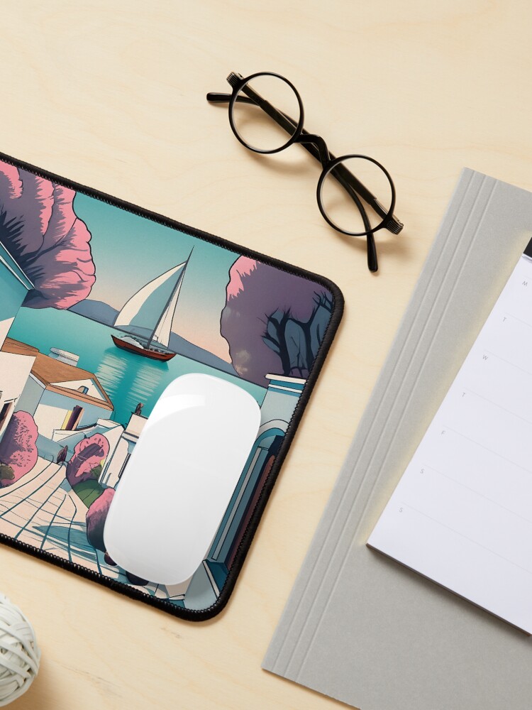 Thumbnail 3 of 5, Mouse Pad, Old Traditional Greece Cycladic homes designed and sold by Patricks-Art.