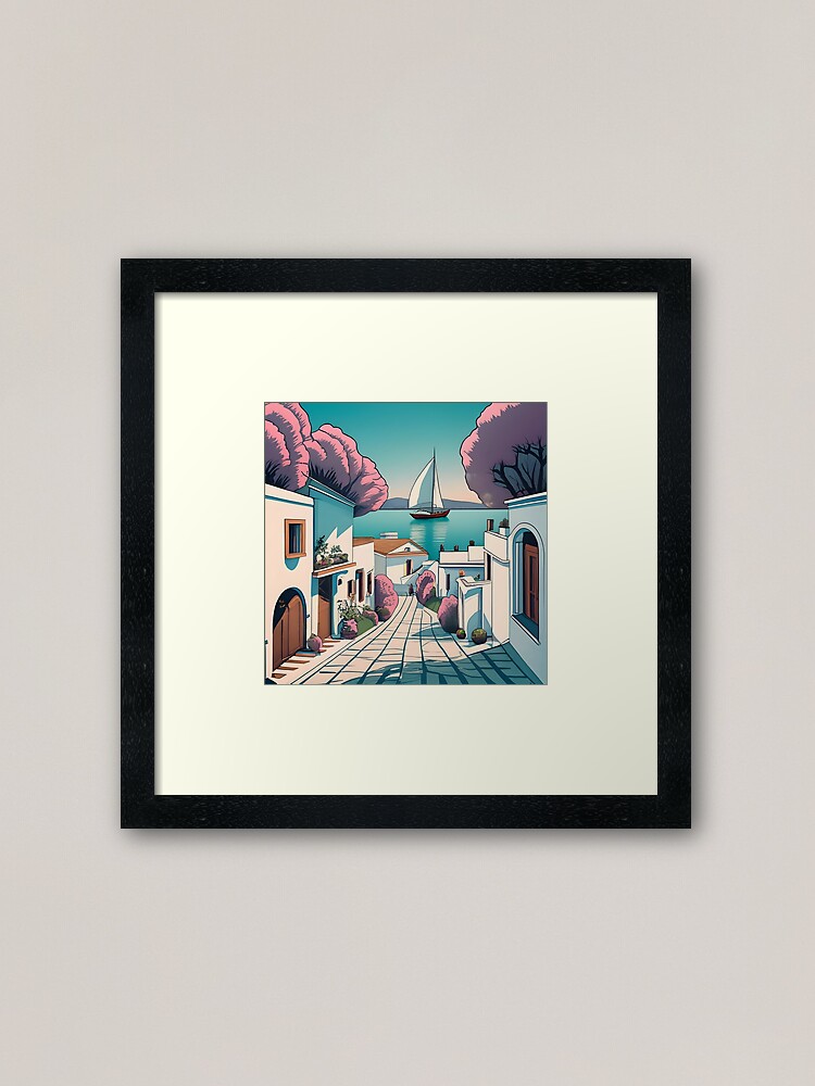 Thumbnail 1 of 7, Framed Art Print, Old Traditional Greece Cycladic homes designed and sold by Patricks-Art.