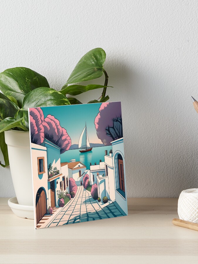 Thumbnail 1 of 2, Art Board Print, Old Traditional Greece Cycladic homes designed and sold by Patricks-Art.