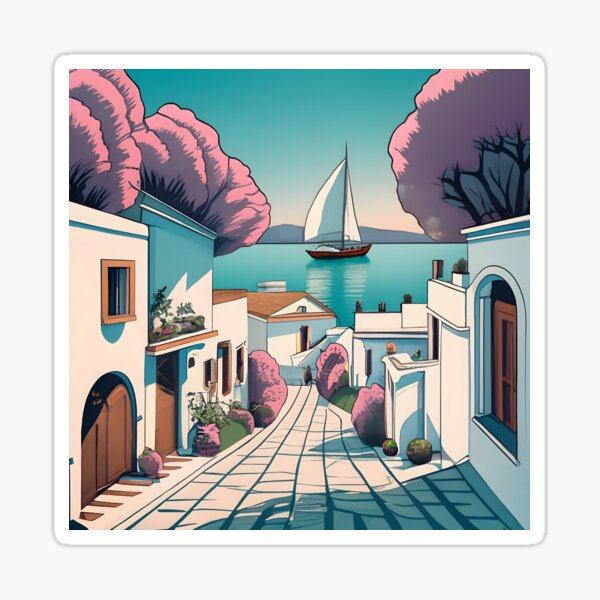 Item preview, Old Traditional Greece Cycladic homes designed and sold by Patricks-Art.
