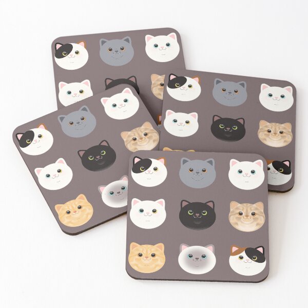 Item preview, Pack of Cute Cats - Assorted Cat Faces designed and sold by meow-mom.