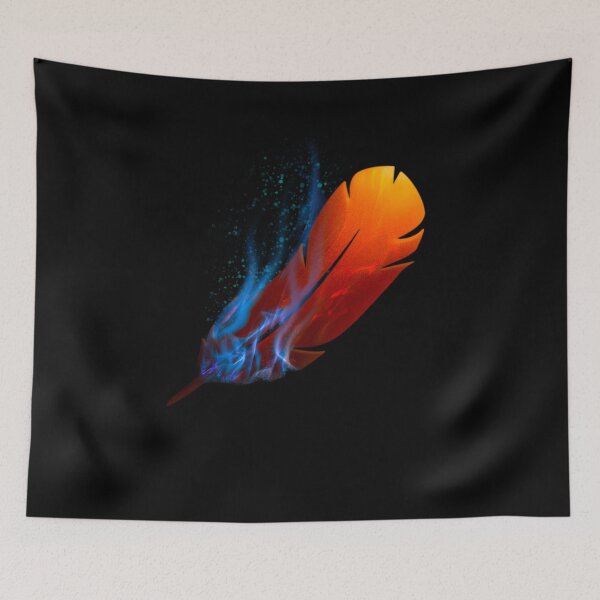 Item preview, Red Feather with Blue Fire - DabiHawks - Feathers On Fire designed and sold by Aryn-Singer.