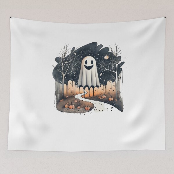 Item preview, Cute Ghost T-Shirt and gifts: Mischievous Grin and Eerie Light designed and sold by damiang.