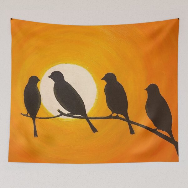 Item preview, Four birds in early sunrise designed and sold by Irisarts61.
