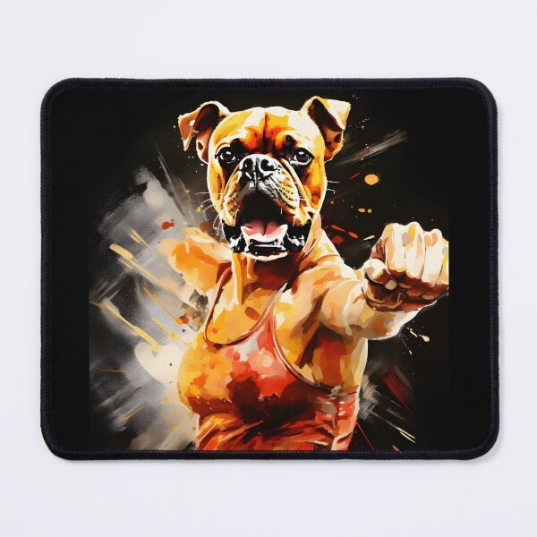Item preview, Female boxing dog in the style of dynamic action painting designed and sold by AI-Only Creations.