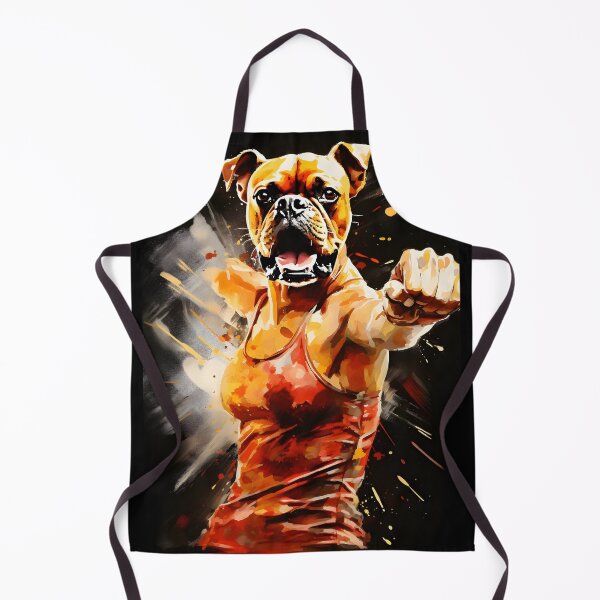 Item preview, Female boxing dog in the style of dynamic action painting designed and sold by AI-Only Creations.