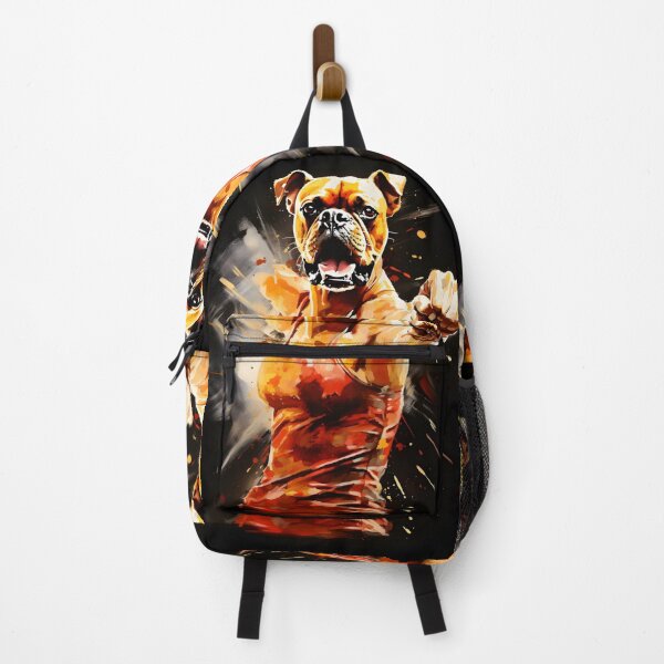 Item preview, Female boxing dog in the style of dynamic action painting designed and sold by AI-Only Creations.