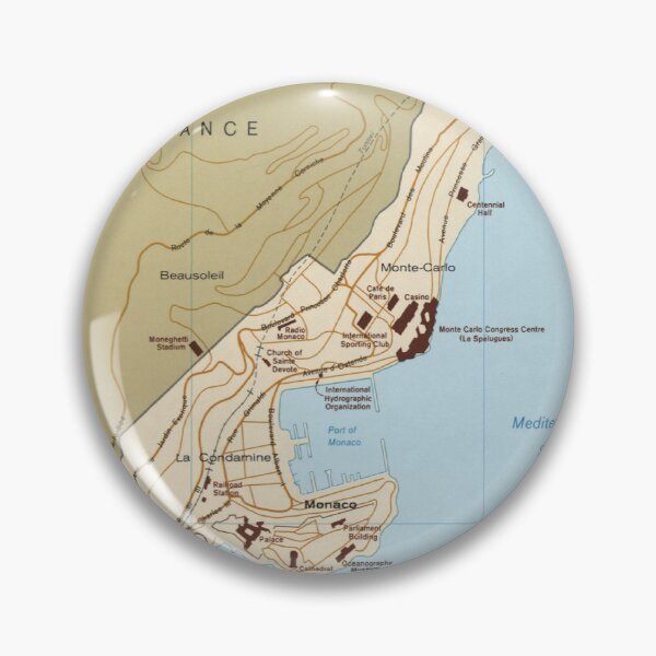 Item preview, Vintage Monaco France Map (1982) designed and sold by BravuraMedia.