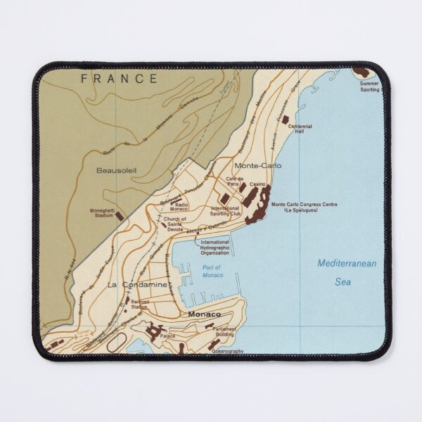 Item preview, Vintage Monaco France Map (1982) designed and sold by BravuraMedia.
