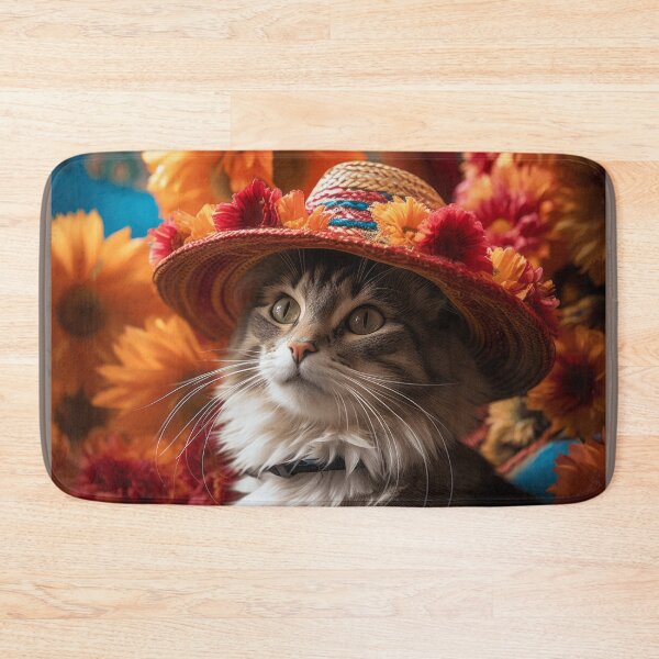 Item preview, Cat and flowers designed and sold by Cocco Banana.