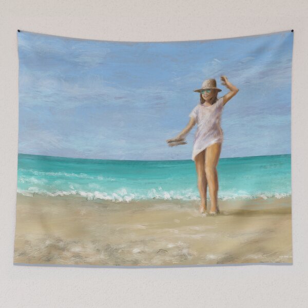 Item preview, The GIrl On The Beach designed and sold by TheArtCave.