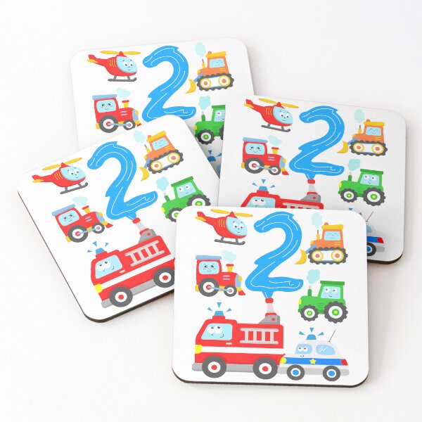 Item preview, Toddlers 2 Years Birthday Cars Police, Fire Truck, Tractor, Digger, Train designed and sold by samshirts.