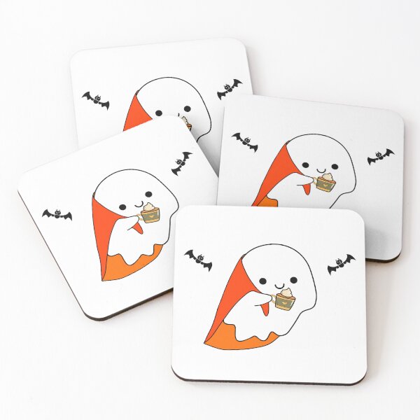 Item preview, Smiling ghost with coffee designed and sold by MyFluffyCloud.