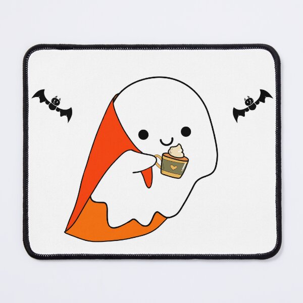Item preview, Smiling ghost with coffee designed and sold by MyFluffyCloud.