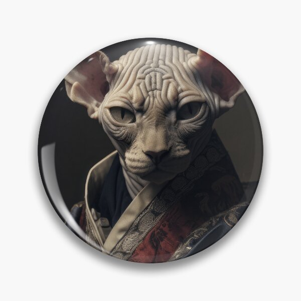 Item preview, Sphynx cat portrait like a samurai designed and sold by Cocco Banana.