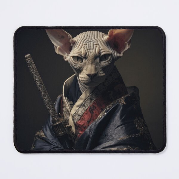 Item preview, Sphynx cat portrait like a samurai designed and sold by Cocco Banana.