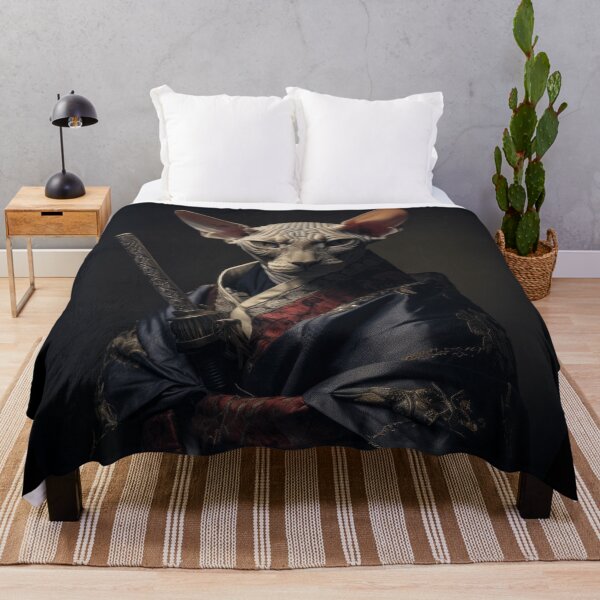 Item preview, Sphynx cat portrait like a samurai designed and sold by Cocco Banana.