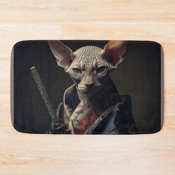 Item preview, Sphynx cat portrait like a samurai designed and sold by Cocco Banana.