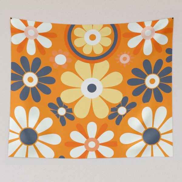 Item preview, Floral 1960's design of bright flowers designed and sold by Glimpseelemmon.