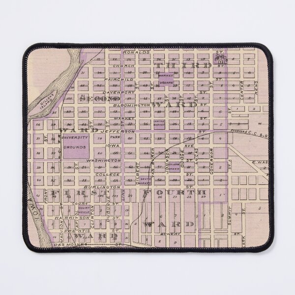 Item preview, Vintage Map of Iowa City IA (1875) designed and sold by BravuraMedia.