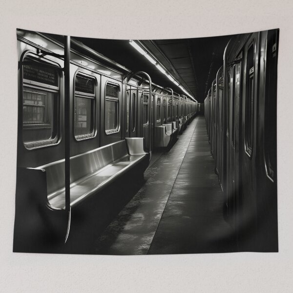 Item preview, New York subway station noir photography print designed and sold by dcrc.
