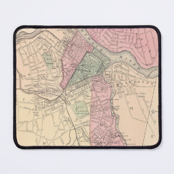 Item preview, Vintage Map of Lowell MA (1871) designed and sold by BravuraMedia.