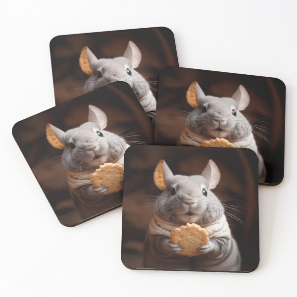Item preview, Cute chinchilla an his choco biscuit designed and sold by Cocco Banana.