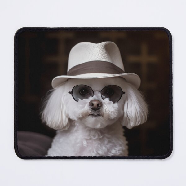 Item preview, Cute Bichon Frise with hat and glasses designed and sold by Cocco Banana.