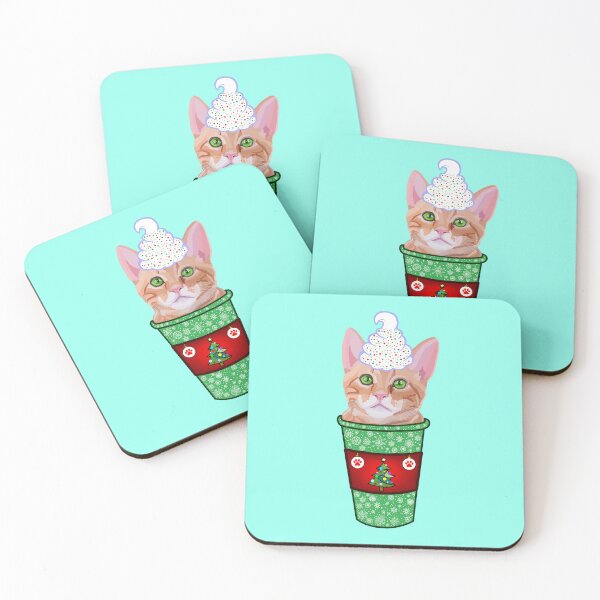 Item preview, Christmas Peppermint Mocha Ginger Cat Coffee  designed and sold by Deborah Camp.