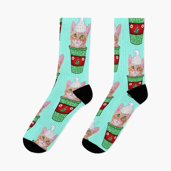Item preview, Christmas Peppermint Mocha Ginger Cat Coffee  designed and sold by Deborah Camp.