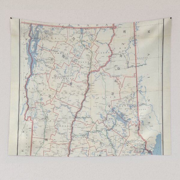 Item preview, Vintage New Hampshire & Vermont Portal Route Map (1959) designed and sold by BravuraMedia.