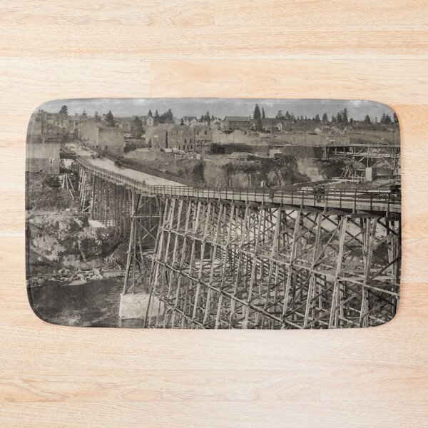 Item preview, First Wood Monroe St Bridge - Spokane Falls 1889 designed and sold by Daniel Hagerman.