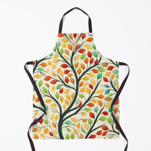 Item preview, Colorful fantasy pattern black yellow orange green blue ornaments trees forest autumn designed and sold by G-M-Designs.