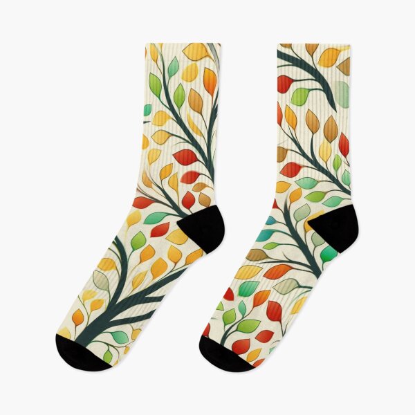 Item preview, Colorful fantasy pattern black yellow orange green blue ornaments trees forest autumn designed and sold by G-M-Designs.