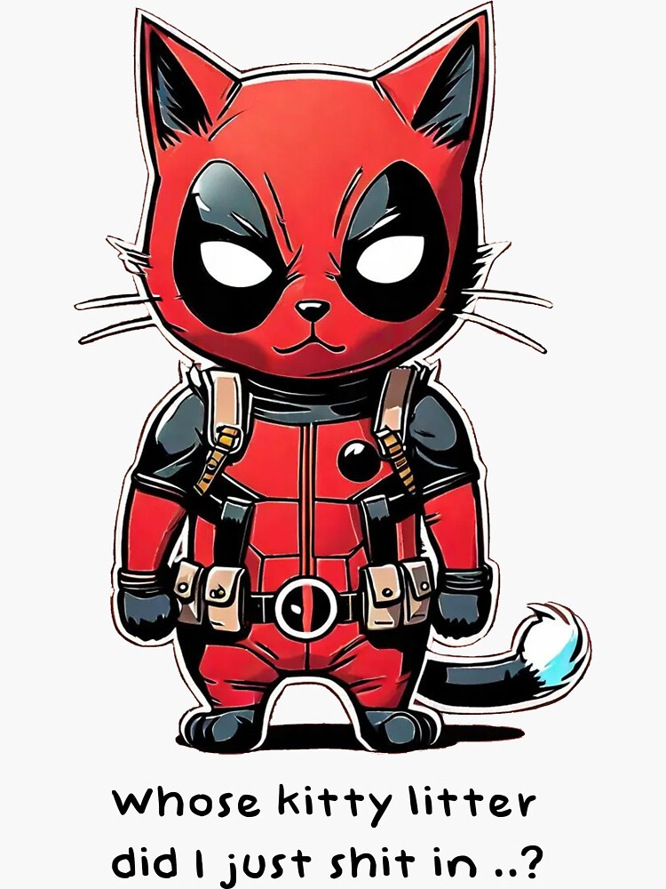 Deadpool Cat Stickers for Sale Redbubble