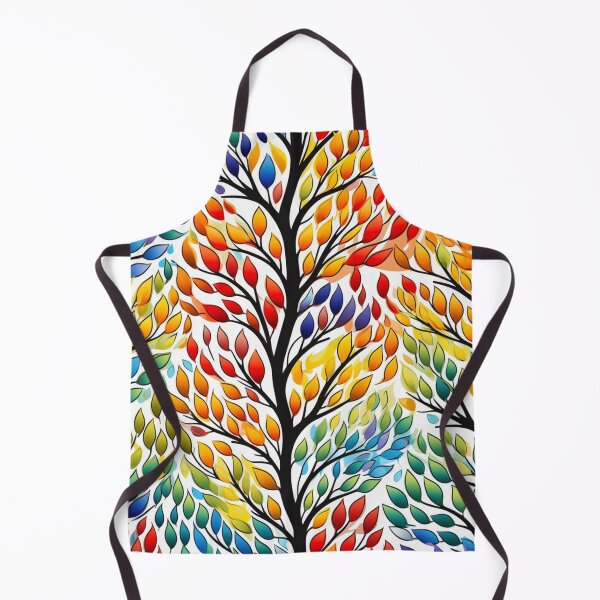 Item preview, Colorful fantasy pattern black yellow orange green blue ornaments trees forest autumn designed and sold by G-M-Designs.