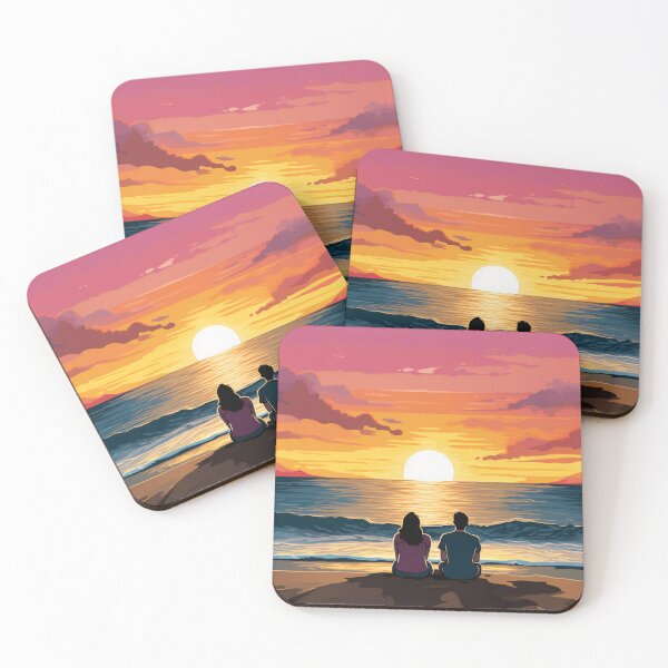 Item preview, Beach Sunset Magic Couple Pop Art designed and sold by Chimpanzky.