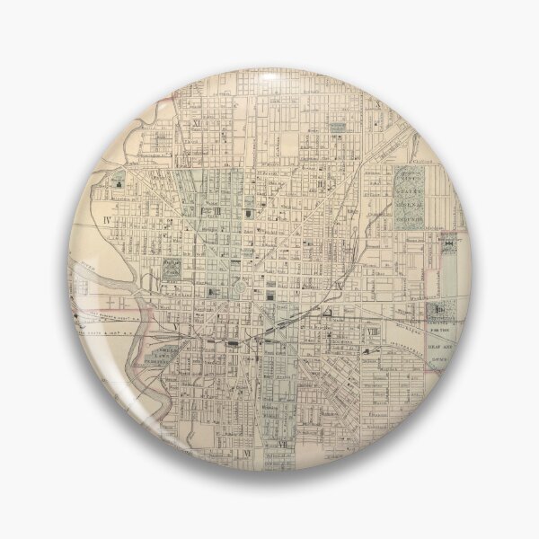 Item preview, Vintage Map of Indianapolis IN (1875) designed and sold by BravuraMedia.