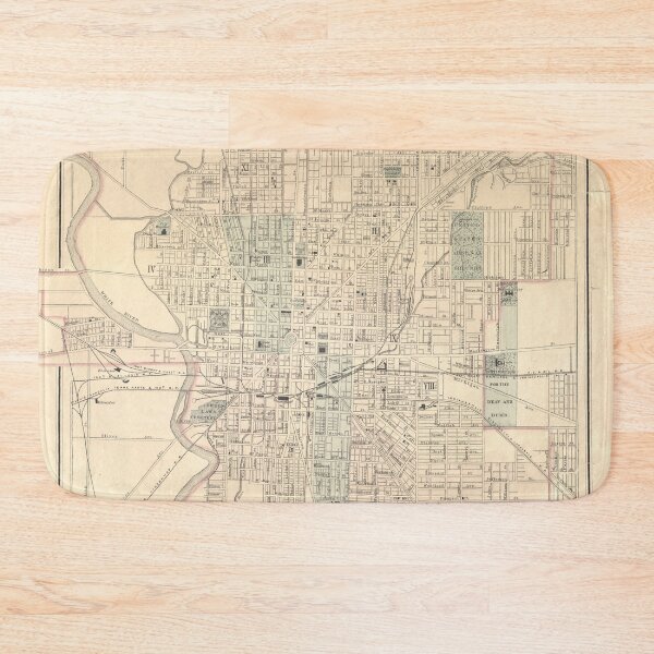 Item preview, Vintage Map of Indianapolis IN (1875) designed and sold by BravuraMedia.