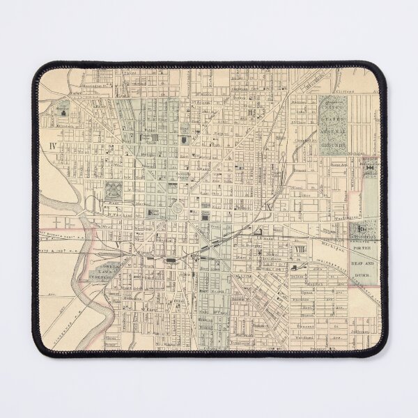 Item preview, Vintage Map of Indianapolis IN (1875) designed and sold by BravuraMedia.