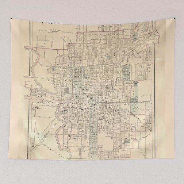Item preview, Vintage Map of Indianapolis IN (1875) designed and sold by BravuraMedia.