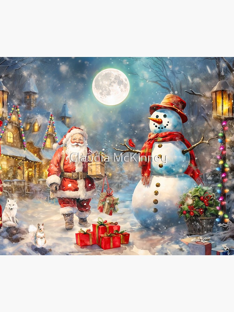 Thumbnail 2 of 2, Duvet Cover, Santa Shopping designed and sold by phatpuppyart.