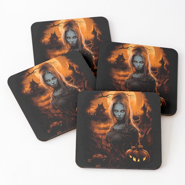 Item preview, Dark beauty: beautiful and terrifying woman on Halloween night under the full moon designed and sold by DarkScienses.