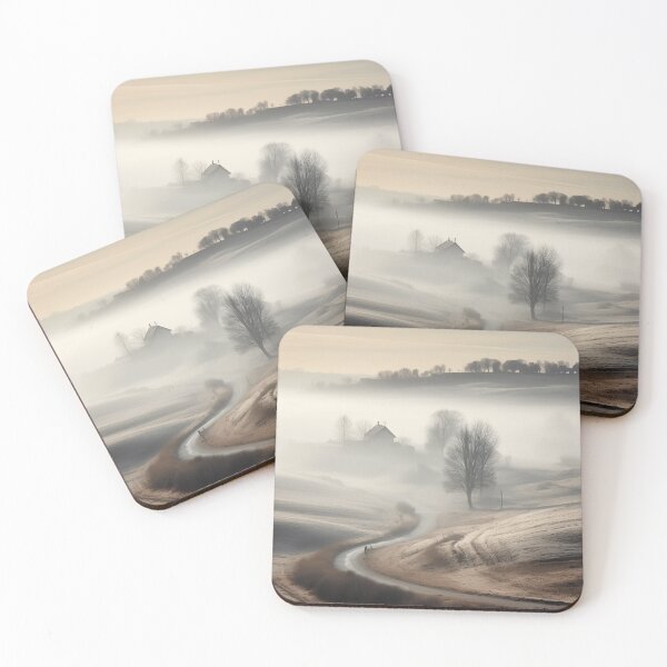Item preview, foggy countryside morning print designed and sold by dcrc.